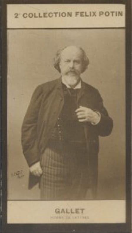 Photographie de la collection Félix Potin (4 x 7,5 cm) représentant : Louis Gallet, homme de lettres.. GALLET (Louis) - (Photo de la 2e collection ...