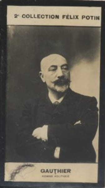 Photographie de la collection F&eacute;lix Potin (4 x 7,5 cm) repr&eacute;sentant : Armand Gauthier, homme politique.. GAUTHIER (Armand-Elz&eacute;ar) - (Photo de la 2e ...