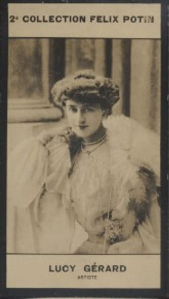 Photographie de la collection F&eacute;lix Potin (4 x 7,5 cm) repr&eacute;sentant : Lucy G&eacute;rard, com&eacute;dienne.. GERARD (Lucy) - (Photo de la 2e collection F&eacute;lix ...