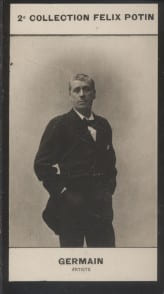 Photographie de la collection F&eacute;lix Potin (4 x 7,5 cm) repr&eacute;sentant : Germain, com&eacute;dien.. GERMAIN (Alexandre POINET) - (Photo de la 2e collection ...