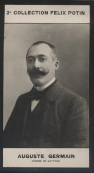 Photographie de la collection F&eacute;lix Potin (4 x 7,5 cm) repr&eacute;sentant : Auguste Germain, homme de lettres.. GERMAIN (Auguste) - (Photo de la 2e ...