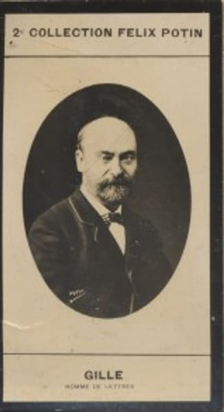 Photographie de la collection F&eacute;lix Potin (4 x 7,5 cm) repr&eacute;sentant : Philippe Gille, homme de lettres.. GILLE (Philippe) - (Photo de la 2e collection ...