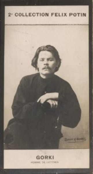 Photographie de la collection F&eacute;lix Potin (4 x 7,5 cm) repr&eacute;sentant : Maxime Gorki, homme de lettres.. GORKI (Maxime) - (Photo de la 2e collection ...
