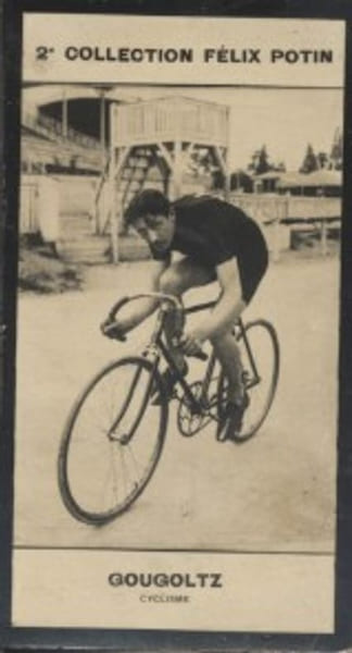 Photographie de la collection F&eacute;lix Potin (4 x 7,5 cm) repr&eacute;sentant : Andr&eacute; Gougoltz, coureur cycliste.. GOUGOLTZ (Andr&eacute;) - (Photo de la 2e collection ...
