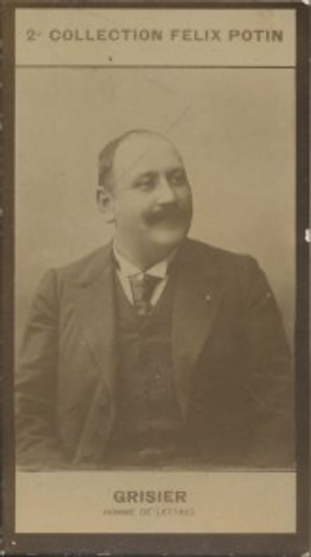 Photographie de la collection Félix Potin (4 x 7,5 cm) représentant : Georges Grisier, directeur de théâtre et homme de lettres.. GRISIER (Georges) - ...