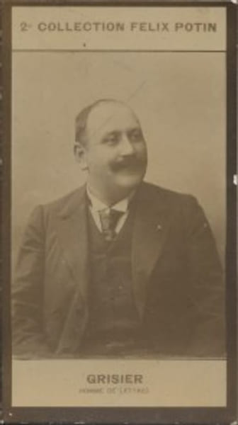 Photographie de la collection F&eacute;lix Potin (4 x 7,5 cm) repr&eacute;sentant : Georges Grisier, directeur de th&eacute;&acirc;tre et homme de lettres.. GRISIER (Georges) - ...