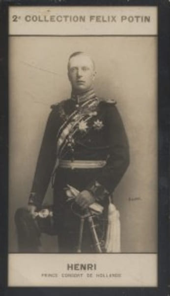 Photographie de la collection F&eacute;lix Potin (4 x 7,5 cm) repr&eacute;sentant : Henri - Duc de Mecklembourg.. HENRI (Prince consort de Hollande) - (Photo de la ...