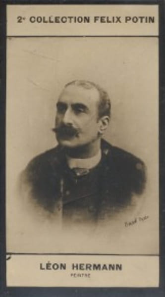 Photographie de la collection F&eacute;lix Potin (4 x 7,5 cm) repr&eacute;sentant : Charles Hermann-L&eacute;on, peintre.. HERMANN-LEON (Charles) - (Photo de la 2e ...