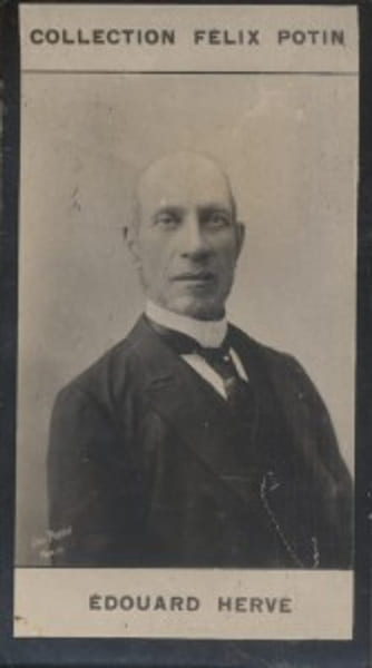 Photographie de la collection F&eacute;lix Potin (4 x 7,5 cm) repr&eacute;sentant : Edouard Herv&eacute; - Homme de lettres et journaliste.. HERVE (Edouard) Photo Pirou.