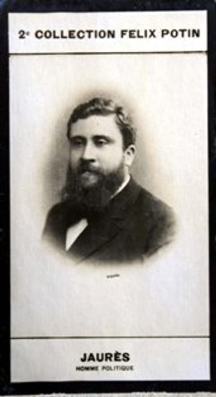 Photographie de la collection Félix Potin (4 x 7,5 cm) représentant : Jean Jaurès, homme politique.. JAURES (Jean) - (Photo de la 2e collection Félix ...