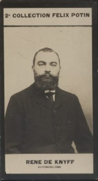 Photographie de la collection F&eacute;lix Potin (4 x 7,5 cm) repr&eacute;sentant : Chevalier Ren&eacute; De Knyff, automobilisme.. DE KNYFF (Ren&eacute;) - (Photo de la 2e ...