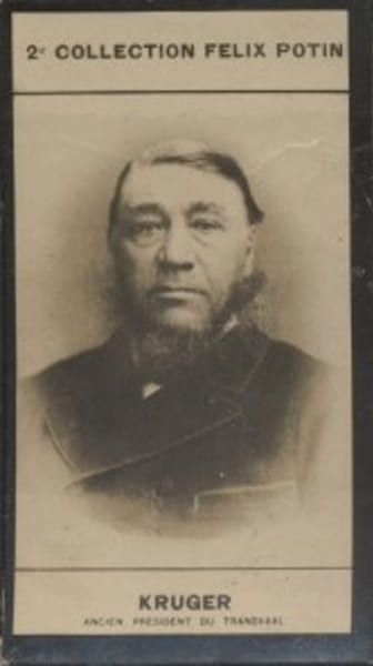 Photographie de la collection F&eacute;lix Potin (4 x 7,5 cm) repr&eacute;sentant : Paul Kruger - Pr&eacute;sident de la R&eacute;publique Sud-Africaine.. KRUGER (Paul) - (Photo ...
