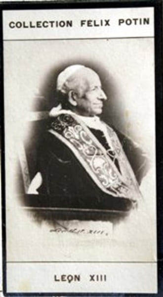 Photographie de la collection F&eacute;lix Potin (4 x 7,5 cm) repr&eacute;sentant : L&eacute;on XIII - Pape.. LEON XIII - Pape 