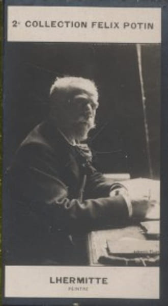 Photographie de la collection F&eacute;lix Potin (4 x 7,5 cm) repr&eacute;sentant : L&eacute;on-Augustin Lhermitte, peintre.. LHERMITTE (L&eacute;on-Augustin) - (Photo de la 2e ...
