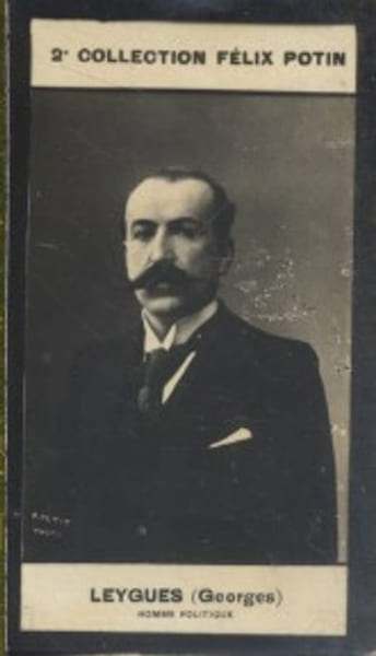 Photographie de la collection F&eacute;lix Potin (4 x 7,5 cm) repr&eacute;sentant : Georges Leygues, homme politique.. LEYGUES (Georges) - (Photo de la 2e ...