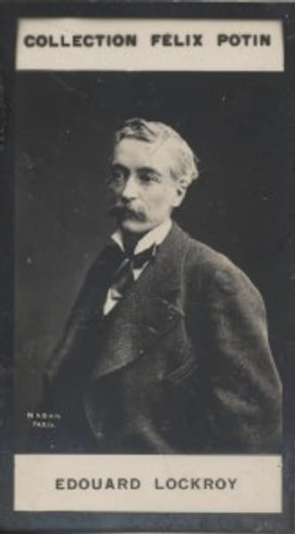 Photographie de la collection F&eacute;lix Potin (4 x 7,5 cm) repr&eacute;sentant : Edouard Lockroy, auteur dramatique, journaliste et homme politique.. LOCKROY ...