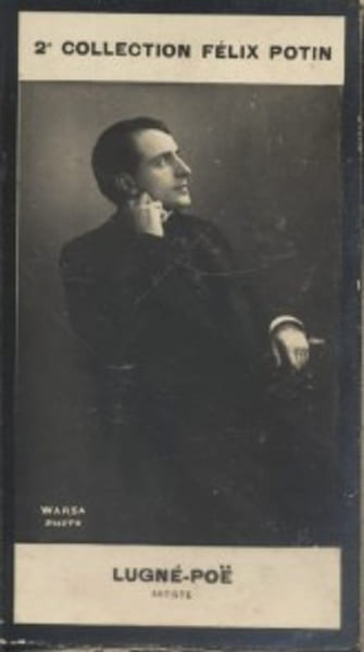 Photographie de la collection F&eacute;lix Potin (4 x 7,5 cm) repr&eacute;sentant : Lugn&eacute;-Po&euml;, com&eacute;dien.. LUGNE-POE - (Photo de la 2e collection F&eacute;lix Potin) 