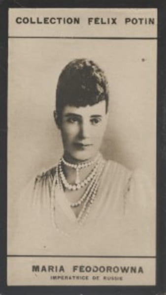 Photographie de la collection F&eacute;lix Potin (4 x 7,5 cm) repr&eacute;sentant : Maria F&eacute;odorovna - Imp&eacute;ratrice de Russie.. MARIA FEODOROWNA (Imp&eacute;ratrice de ...