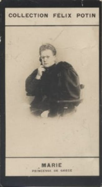 Photographie de la collection F&eacute;lix Potin (4 x 7,5 cm) repr&eacute;sentant : Marie - Princesse de Gr&egrave;ce.. MARIE (Princesse de Gr&egrave;ce) 