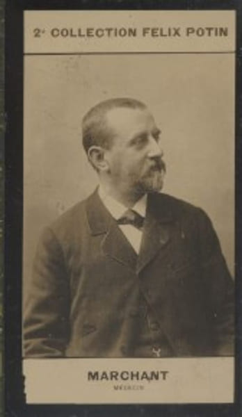 Photographie de la collection F&eacute;lix Potin (4 x 7,5 cm) repr&eacute;sentant : Joseph G&eacute;rard-Marchant, m&eacute;decin.. GERARD-MARCHANT (Joseph) - (Photo de la 2e ...
