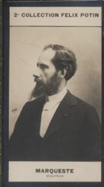 Photographie de la collection F&eacute;lix Potin (4 x 7,5 cm) repr&eacute;sentant : Laurent-Honor&eacute; Marqueste, sculpteur.. MARQUESTE (Laurent-Honor&eacute;) - (Photo de la ...