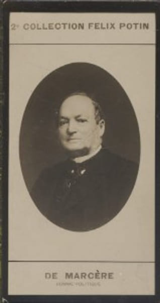 Photographie de la collection F&eacute;lix Potin (4 x 7,5 cm) repr&eacute;sentant : Emile de Marc&egrave;re, homme politique.. MARCERE (Emile de) - (Photo de la 2e ...