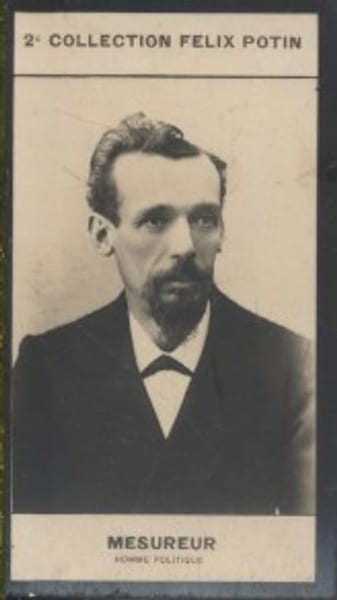 Photographie de la collection F&eacute;lix Potin (4 x 7,5 cm) repr&eacute;sentant : Gustave Mesureur, homme politique.. MESUREUR (Gustave) - (Photo de la 2e ...