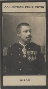 Photographie de la collection Félix Potin (4 x 7,5 cm) représentant : Lieutenant Mizon, explorateur.