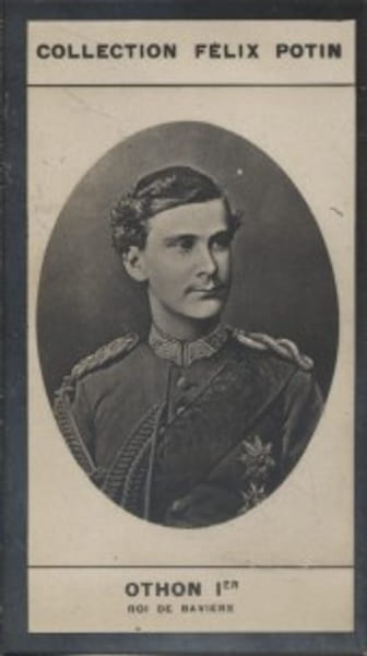 Photographie de la collection F&eacute;lix Potin (4 x 7,5 cm) repr&eacute;sentant : Othon Ier, roi de Bavi&egrave;re.. OTHON Ier (Roi de Bavi&egrave;re) 