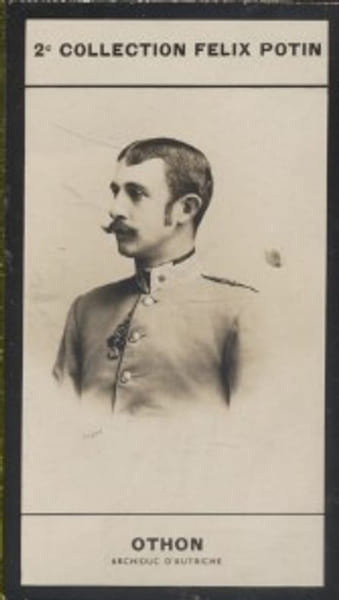Photographie de la collection F&eacute;lix Potin (4 x 7,5 cm) repr&eacute;sentant : Fran&ccedil;ois-Joseph Othon - Archiduc d'Autriche.. OTHON Fran&ccedil;ois-Joseph (Archiduc ...