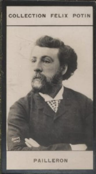 Photographie de la collection F&eacute;lix Potin (4 x 7,5 cm) repr&eacute;sentant : Edouard Pailleron, homme de lettres.. PAILLERON Edouard 