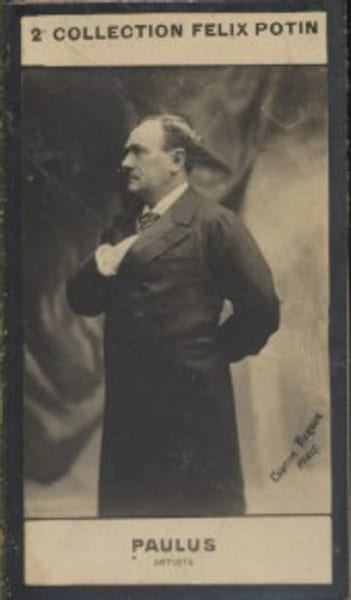 Photographie de la collection F&eacute;lix Potin (4 x 7,5 cm) repr&eacute;sentant : Jean-Paul Habans dit Paulus, artiste.. PAULUS - (Photo de la 2e collection F&eacute;lix ...