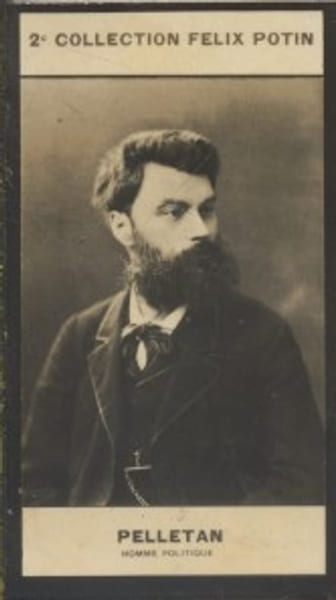 Photographie de la collection F&eacute;lix Potin (4 x 7,5 cm) repr&eacute;sentant : Camille Pelletan, homme politique.. PELLETAN Camille - (Photo de la 2e ...