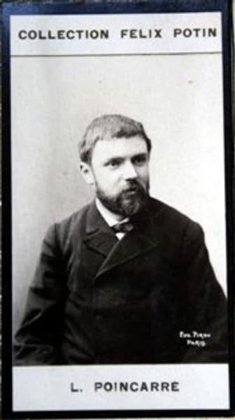 Photographie de la collection F&eacute;lix Potin (4 x 7,5 cm) repr&eacute;sentant : L. Poincar&eacute;, savant.. POINCARE L. Photo Pirou.