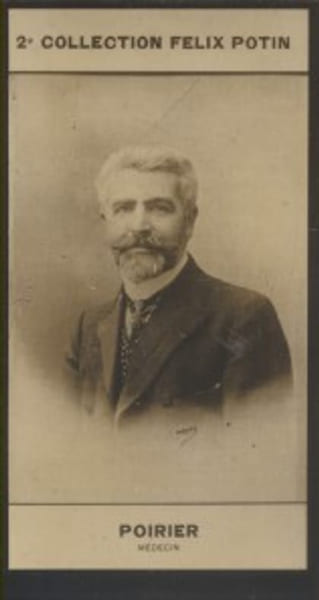 Photographie de la collection F&eacute;lix Potin (4 x 7,5 cm) repr&eacute;sentant : Paul Poirier, m&eacute;decin.. POIRIER Paul - (Photo de la 2e collection F&eacute;lix Potin) 