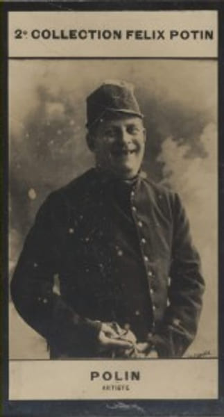 Photographie de la collection F&eacute;lix Potin (4 x 7,5 cm) repr&eacute;sentant : Pierre-Paul Marsal&egrave;s dit Polin, chansonnier.. POLIN - (Photo de la 2e collection ...