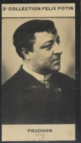 Photographie de la collection F&eacute;lix Potin (4 x 7,5 cm) repr&eacute;sentant : Charles-Fran&ccedil;ois Prudhon, com&eacute;dien.. PRUDHON Charles-Fran&ccedil;ois - (Photo de la 2e ...
