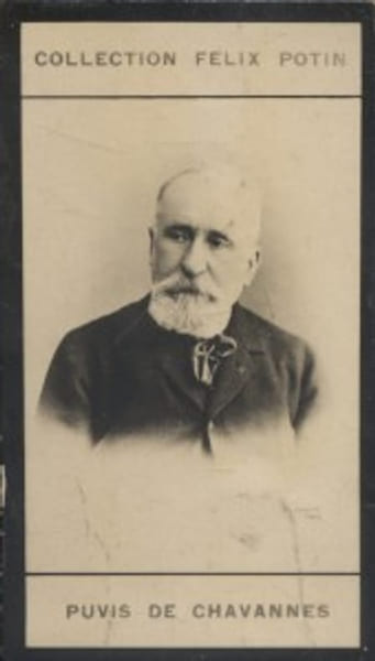 Photographie de la collection F&eacute;lix Potin (4 x 7,5 cm) repr&eacute;sentant : Pierre Puvis de Chavannes, peintre.. PUVIS DE CHAVANNES Pierre 