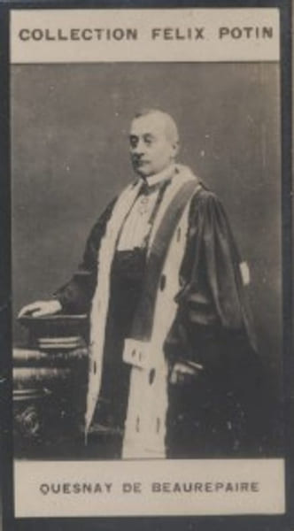 Photographie de la collection F&eacute;lix Potin (4 x 7,5 cm) repr&eacute;sentant : Jules Quesnay de Beaurepaire, procureur g&eacute;n&eacute;ral.. QUESNAY DE BEAUREPAIRE Jules 