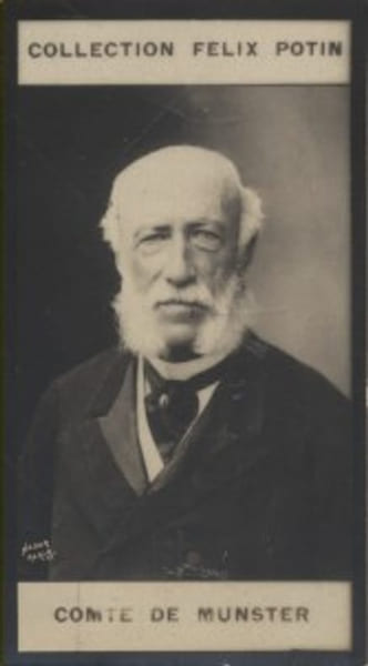 Photographie de la collection F&eacute;lix Potin (4 x 7,5 cm) repr&eacute;sentant : Comte Georges-Henri de M&uuml;nster.. MUNSTER Georges-Henri de Photo Nadar.