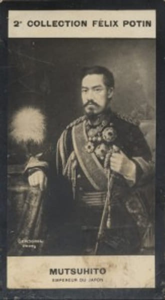 Photographie de la collection F&eacute;lix Potin (4 x 7,5 cm) repr&eacute;sentant : Mutsuhito - Empereur du Japon.. MUTSUHITO - (Photo de la 2e collection F&eacute;lix ...