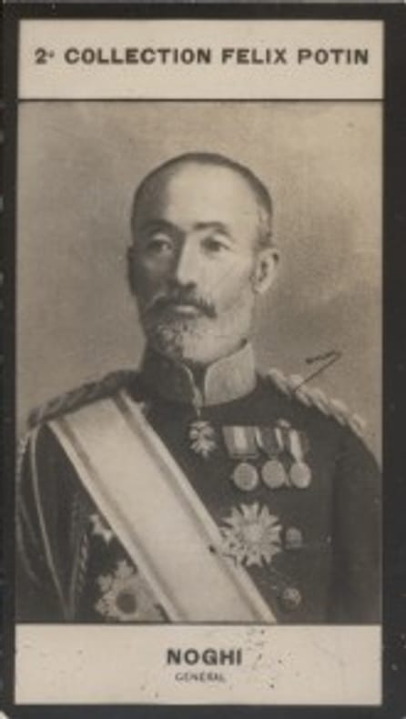 Photographie de la collection Félix Potin (4 x 7,5 cm) représentant : Général Marosuke Noghi.. NOGHI Marosuke - (Photo de la 2e collection Félix ...