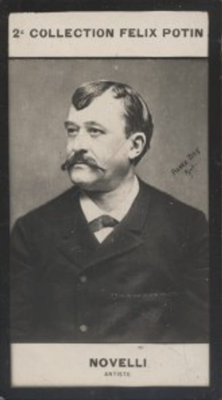 Photographie de la collection Félix Potin (4 x 7,5 cm) représentant : Ermete Novelli, comédien.. NOVELLI Ermete - (Photo de la 2e collection Félix ...