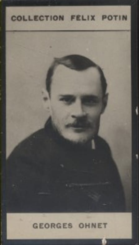 Photographie de la collection Félix Potin (4 x 7,5 cm) représentant : Georges Ohnet, homme de lettres.. OHNET Georges 
