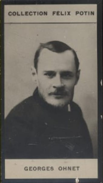Photographie de la collection F&eacute;lix Potin (4 x 7,5 cm) repr&eacute;sentant : Georges Ohnet, homme de lettres.. OHNET Georges 