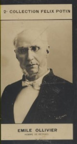 Photographie de la collection F&eacute;lix Potin (4 x 7,5 cm) repr&eacute;sentant : Emile Ollivier, homme de lettres.. OLLIVIER Emile - (Photo de la 2e collection ...