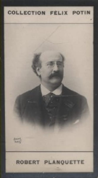 Photographie de la collection F&eacute;lix Potin (4 x 7,5 cm) repr&eacute;sentant : Robert Planquette, compositeur.. PLANQUETTE Robert Photo Boyer.