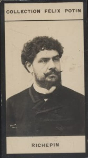 Photographie de la collection F&eacute;lix Potin (4 x 7,5 cm) repr&eacute;sentant : Jean Richepin, homme de lettres.. RICHEPIN Jean Photo Boyer.