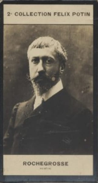 Photographie de la collection F&eacute;lix Potin (4 x 7,5 cm) repr&eacute;sentant : Georges Rochegrosse, peintre.. ROCHEGROSSE Georges - (Photo de la 2e collection ...