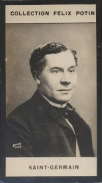 Photographie de la collection F&eacute;lix Potin (4 x 7,5 cm) repr&eacute;sentant : Gilles de Saint-Germain, com&eacute;dien.. SAINT-GERMAIN Gilles de Photo Boyer.